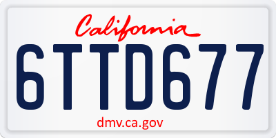 CA license plate 6TTD677