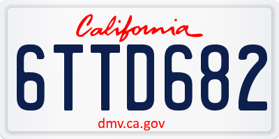 CA license plate 6TTD682