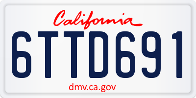 CA license plate 6TTD691
