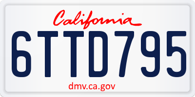 CA license plate 6TTD795