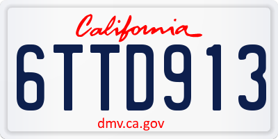 CA license plate 6TTD913