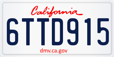 CA license plate 6TTD915