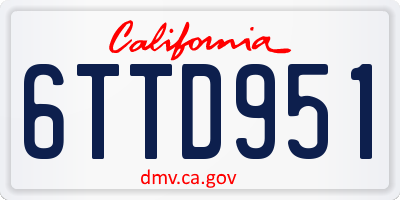 CA license plate 6TTD951