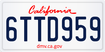 CA license plate 6TTD959