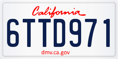 CA license plate 6TTD971