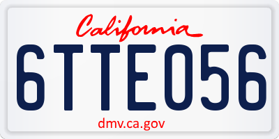 CA license plate 6TTE056