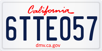 CA license plate 6TTE057