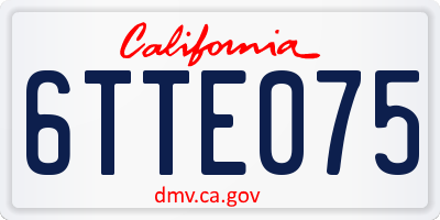 CA license plate 6TTE075