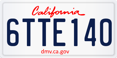 CA license plate 6TTE140