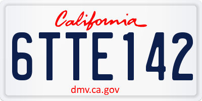 CA license plate 6TTE142