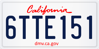 CA license plate 6TTE151
