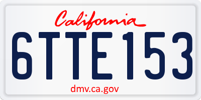 CA license plate 6TTE153