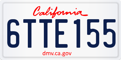 CA license plate 6TTE155