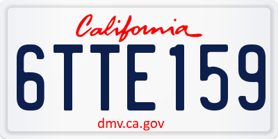 CA license plate 6TTE159