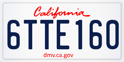 CA license plate 6TTE160