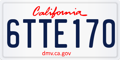 CA license plate 6TTE170