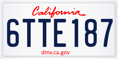 CA license plate 6TTE187