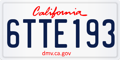 CA license plate 6TTE193