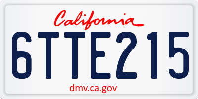 CA license plate 6TTE215