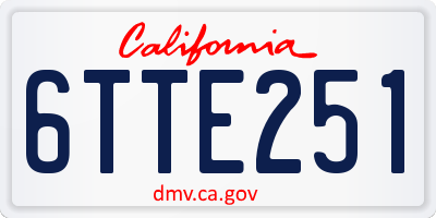 CA license plate 6TTE251