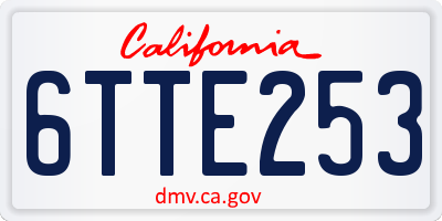 CA license plate 6TTE253