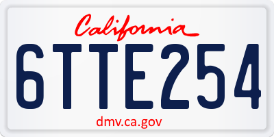 CA license plate 6TTE254