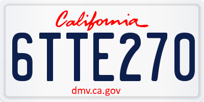 CA license plate 6TTE270