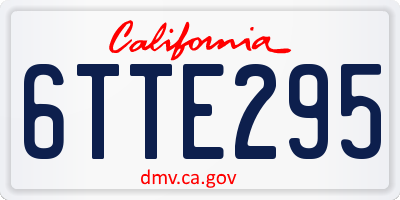 CA license plate 6TTE295