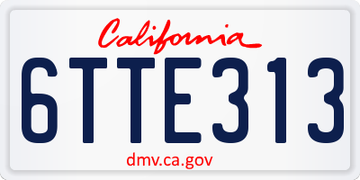 CA license plate 6TTE313