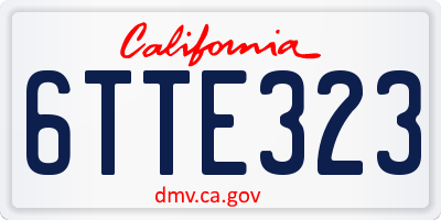 CA license plate 6TTE323