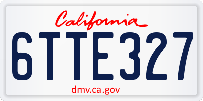 CA license plate 6TTE327
