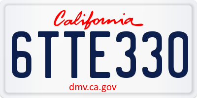 CA license plate 6TTE330