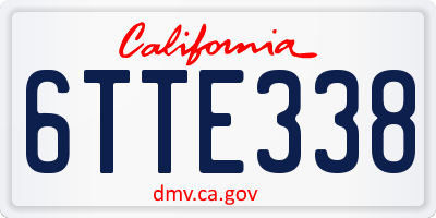 CA license plate 6TTE338