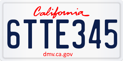 CA license plate 6TTE345