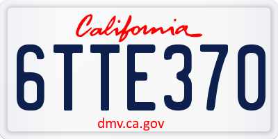 CA license plate 6TTE370