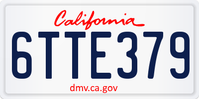 CA license plate 6TTE379