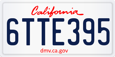 CA license plate 6TTE395