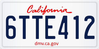 CA license plate 6TTE412