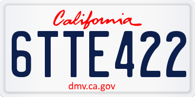 CA license plate 6TTE422
