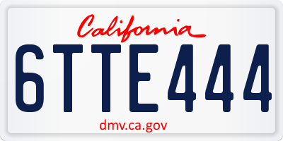 CA license plate 6TTE444