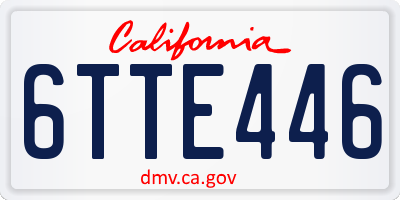 CA license plate 6TTE446