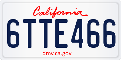 CA license plate 6TTE466