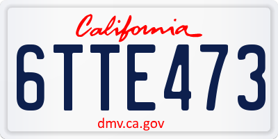 CA license plate 6TTE473
