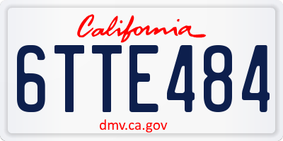 CA license plate 6TTE484