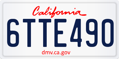 CA license plate 6TTE490