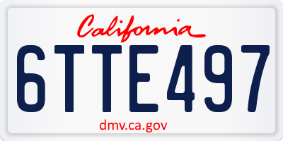 CA license plate 6TTE497