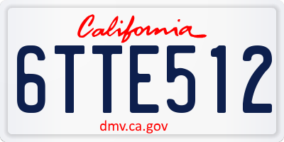 CA license plate 6TTE512