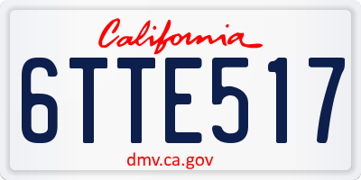 CA license plate 6TTE517