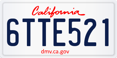 CA license plate 6TTE521