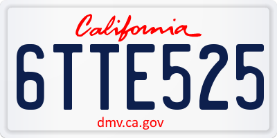 CA license plate 6TTE525
